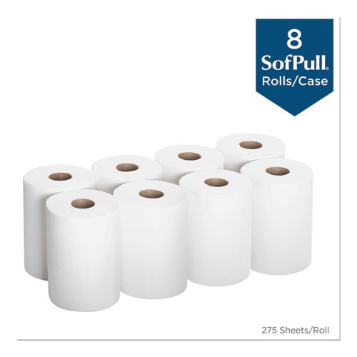 Image of Georgia Pacific® Professional 28125 SofPull Premium Junior Capacity Towel, 1-Ply, 7.8 x 14.8, White, 225/Roll, 8 Rolls/Carton