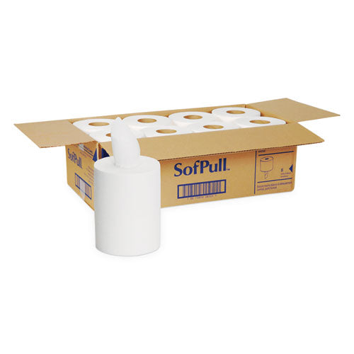 Image of Georgia Pacific® Professional 28125 SofPull Premium Junior Capacity Towel, 1-Ply, 7.8 x 14.8, White, 225/Roll, 8 Rolls/Carton