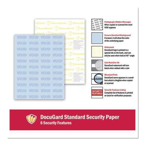 Image of DocuGard PRB04541 Medical Security Papers, 24-lb Bond Weight, 8.5 x 11, Blue, 500/Ream