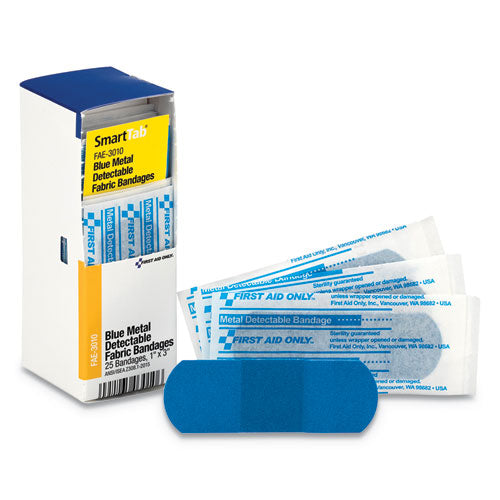 Image of First Aid Only FAE-3010 Refill for SmartCompliance General Cabinet, Blue Metal Detectable Bandages, 1 x 3, 25/Box