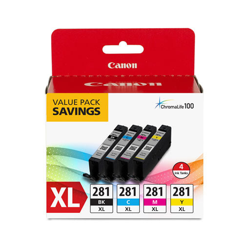 Image of Canon® 2037C005 2037c005 (cli-281xl) Ink, Black/cyan/magenta/yellow