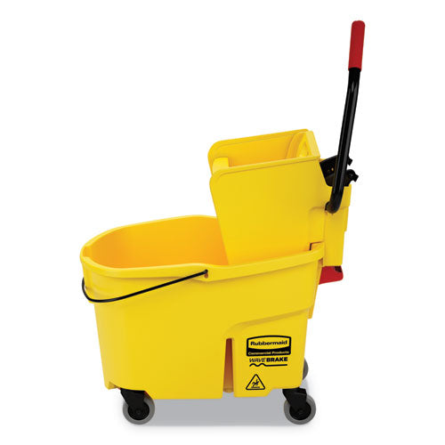 Image of Rubbermaid® Commercial FG618688YEL Wavebrake 2.0 Bucket/wringer Combos, Side-Press, 44 Qt, Plastic, Yellow