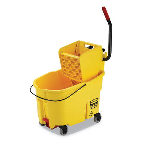 Image of Rubbermaid® Commercial FG618688YEL Wavebrake 2.0 Bucket/wringer Combos, Side-Press, 44 Qt, Plastic, Yellow