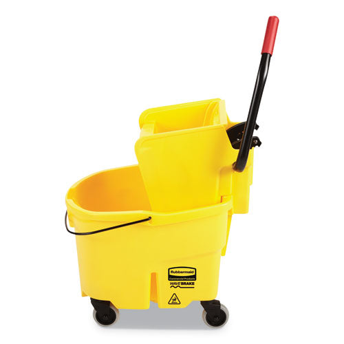 Image of Rubbermaid® Commercial FG748000YEL Wavebrake 2.0 Bucket/wringer Combos, Side-Press, 26 Qt, Plastic, Yellow