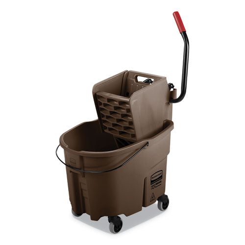 Image of Rubbermaid® Commercial FG758088BRN Wavebrake 2.0 Bucket/wringer Combos, Side-Press, 35 Qt, Plastic, Brown