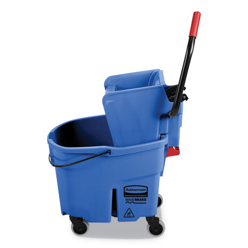 Image of Rubbermaid® Commercial FG758888BLUE Wavebrake 2.0 Bucket/wringer Combos, Side-Press, 35 Qt, Plastic, Blue