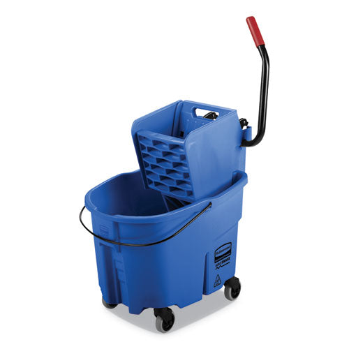 Image of Rubbermaid® Commercial FG758888BLUE Wavebrake 2.0 Bucket/wringer Combos, Side-Press, 35 Qt, Plastic, Blue