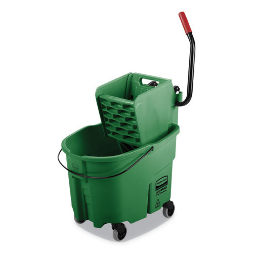 Image of Rubbermaid® Commercial FG758888GRN Wavebrake 2.0 Bucket/wringer Combos, Side-Press, 35 Qt, Plastic, Green
