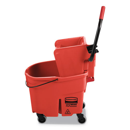 Image of Rubbermaid® Commercial FG758888RED Wavebrake 2.0 Bucket/wringer Combos, Side-Press, 35 Qt, Plastic, Red