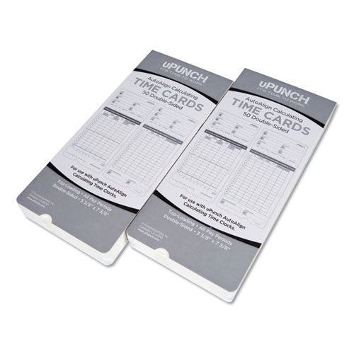 Image of uPunch HNTCL2100 Time Clock Cards For Upunch Hn2000/hn4000/hn4600, Two Sides, 7.5 X 3.5, 100/pack