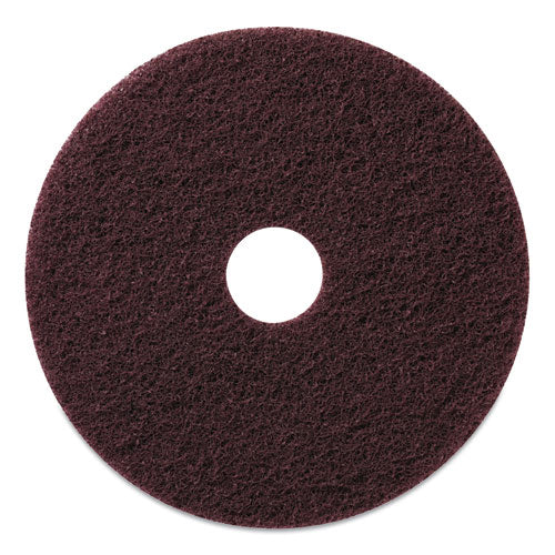 Image of Americo® 430520 Stripping Pad, 20" Diameter, Burgundy, 5/Carton