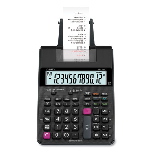 Image of Casio® HR-170RC HR170R Printing Calculator, Black/Red Print, 2 Lines/Sec