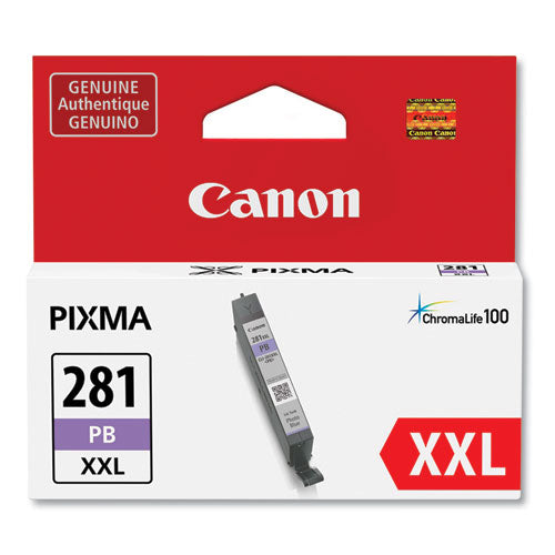 Image of Canon® 1984C001 1984C001 (CLI-281XXL) ChromaLife100 Ink, Photo Blue
