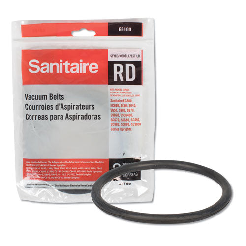 Image of Sanitaire® 66100 Replacement Belt For Upright Vacuum Cleaner, Rd Style, 2/pack
