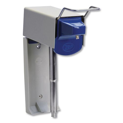 Image of Zep Professional® 600101 Heavy Duty Hand Care Wall Mount System, 1 Gal, 5 X 4 X 14, Silver/blue