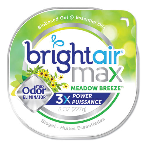 Image of BRIGHT Air® 900438EA Max Odor Eliminator Air Freshener, Meadow Breeze, 8 Oz Jar