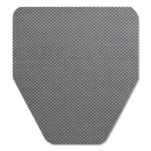 Image of TOLCO® 220209 Komodo Urinal Mat, Shield-Shaped, Gray Smooth Surface, 18" x 20", 6/Carton