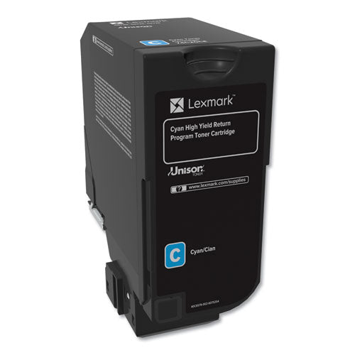 Image of Lexmark 74C1HC0 74c1hc0 Return Program Unison High-Yield Toner, 12,000 Page-Yield, Cyan