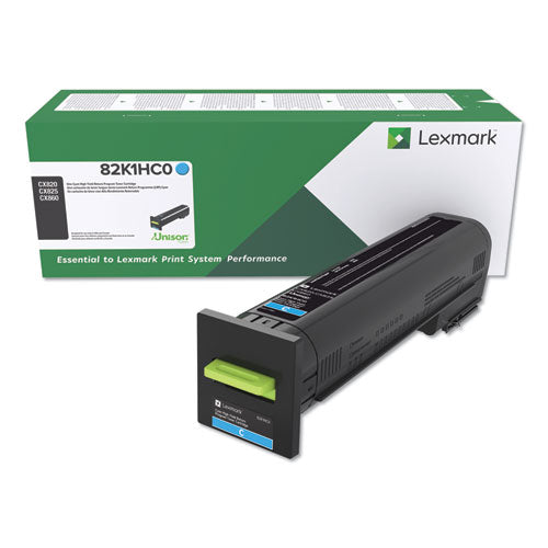 Image of Lexmark 82K1HC0 82k1hc0 Return Program High-Yield Toner, 17,000 Page-Yield, Cyan