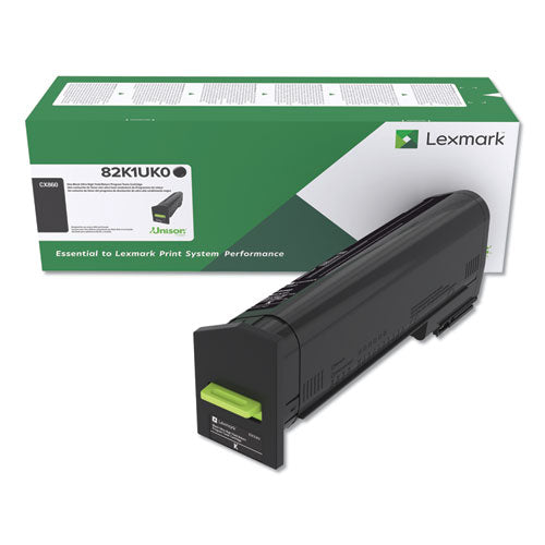 Image of Lexmark 82K1UK0 82k1uk0 Return Program Ultra High-Yield Toner, 55,000 Page-Yield, Black