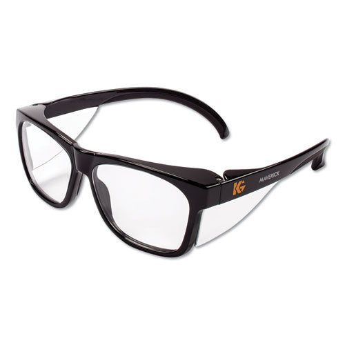 Image of KleenGuard 49309 Maverick Safety Glasses, Black Full Frame, Clear Dual Lens, 12/Box