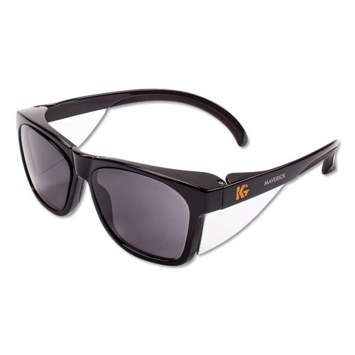 Image of KleenGuard 49311 Maverick Safety Glasses, Black Full Frame, Smoke Dual Lens, 12/Box
