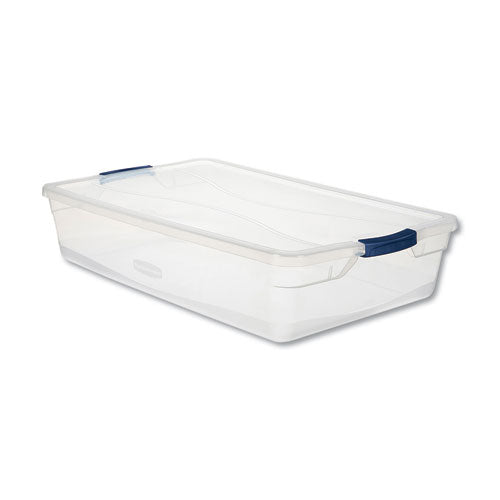 Image of Rubbermaid® RMCC410001 Clever Store Basic Latch-Lid Container, 10.25 gal, 17.75" x 29" x 6.13", Clear