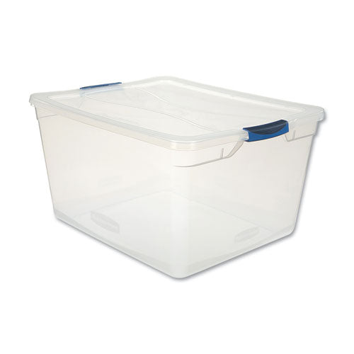Image of Rubbermaid® RMCC710000 Clever Store Basic Latch-Lid Container, 17.75 gal, 18.63" x 23.5" x 12.25", Clear