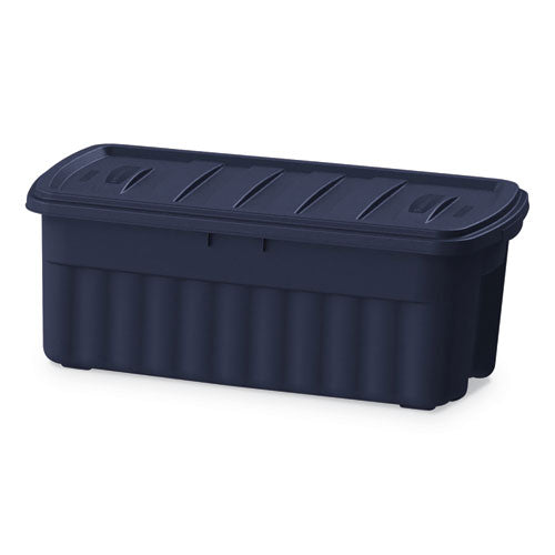 Image of Rubbermaid® RMRT500000 Roughneck Storage Box, 50 Gal, 21.2" X 43" X 17.88", Dark Indigo Metallic