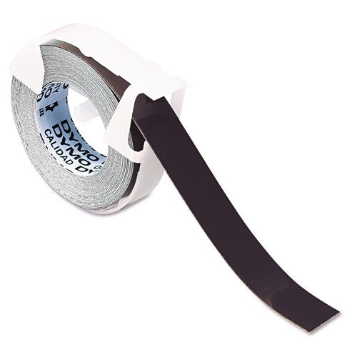 Image of DYMO® 520109 Self-Adhesive Glossy Labeling Tape for Embossers, 0.37" x 9.8 ft Roll, Black