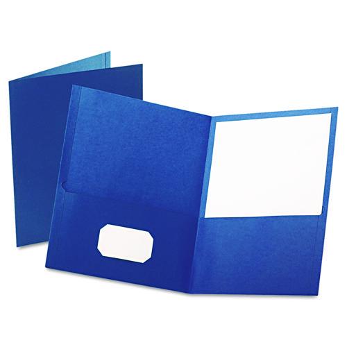 Image of Oxford 57502EE Twin-Pocket Folder, Accommodates (100) 11 x 8.5 Sheets, Blue, 25/Box