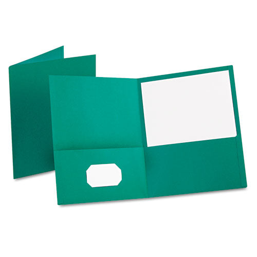 Image of Oxford 57555 Twin-Pocket Folder, Accommodates (100) 11 x 8.5 Sheets, Teal, 25/Box