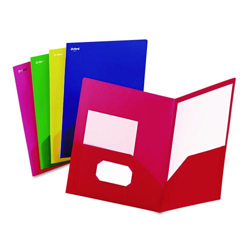Image of Oxford 99810EE Fashion Poly Twin-Pocket Folder, Accommodates 11 x 8.5 Sheets, Assorted Colors, 25/Box