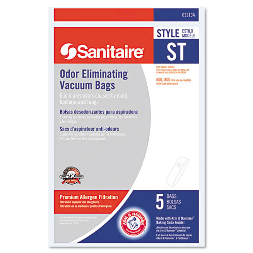 Image of Sanitaire® 63213B Style ST Disposable Vacuum Bags for SC600 and SC800 Series, 5/Pack, 10 Packs/Carton