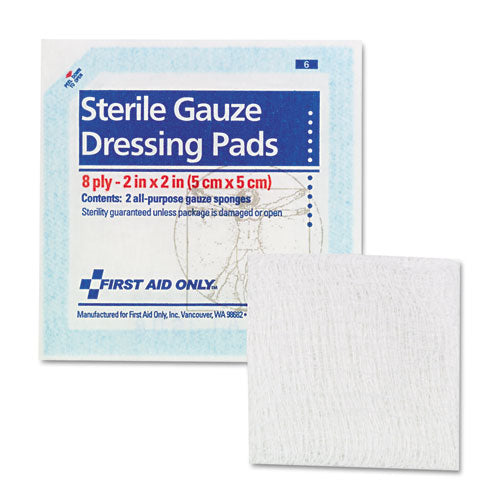 Image of First Aid Only FAE-5000 Smartcompliance Gauze Pads, Sterile, 8-Ply, 2 X 2, 5 Dual-Pads/pack