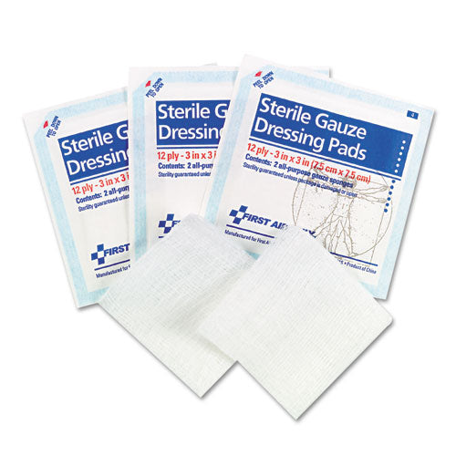 Image of First Aid Only FAE-5005 Smartcompliance Gauze Pads, Sterile, 12-Ply, 3 X 3, 5 Dual-Pads/pack