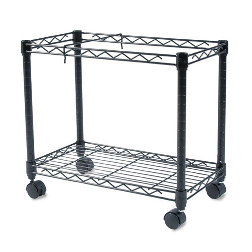 Image of Fellowes® 45081 High-Capacity Rolling File Cart, Metal, 1 Shelf, 2 Bins, 24" X 14" X 20.5", Black