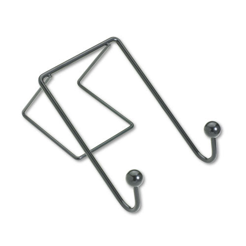 Image of Fellowes® 75510 Partition Additions Wire Double-Garment Hook, 4 x 5.13 x 6, Over-the Panel Mount,  Black