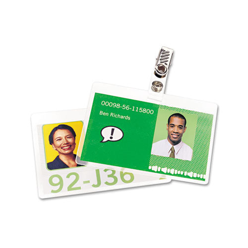 Image of GBC® 3745686 Selfseal Self-Adhesive Laminating Pouches And Single-Sided Sheets, 8 Mil, 4.13" X 2.94", Gloss Clear, 10/pack