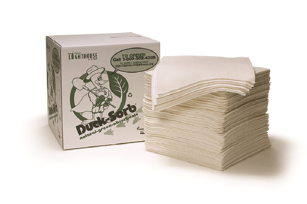 Image of Duck Sorb® Woolzorb™ Absorbent Pad, Wool, 18" x 18", White, 100/Box, Pallet of 8 Boxes