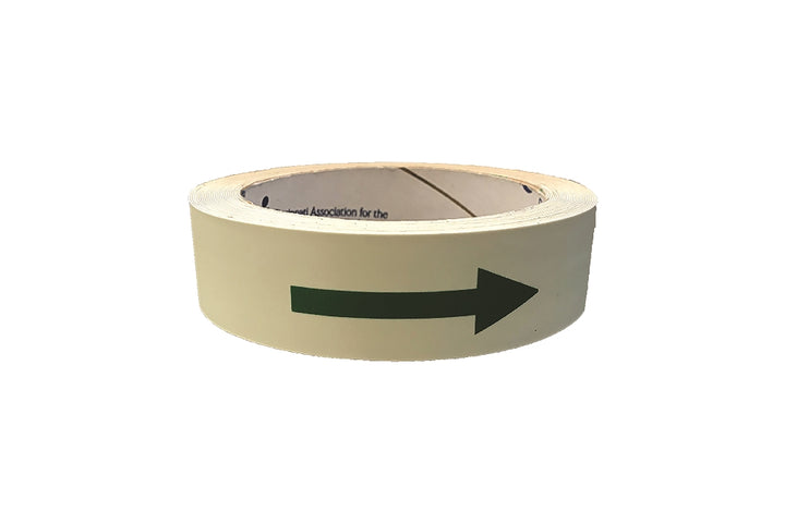 Photoluminescent Multipurpose Adhesive Tape w/Directional Arrows, 1-1/4" x 50'