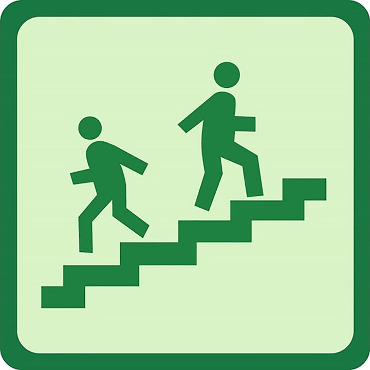 Photoluminescent "STAIRS" Sign, 8" x 8"