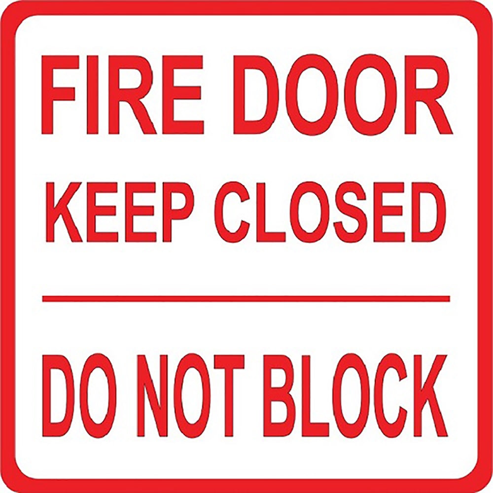 Photoluminescent "FIRE DOOR KEEP CLOSED" Sign, 8" x 8"