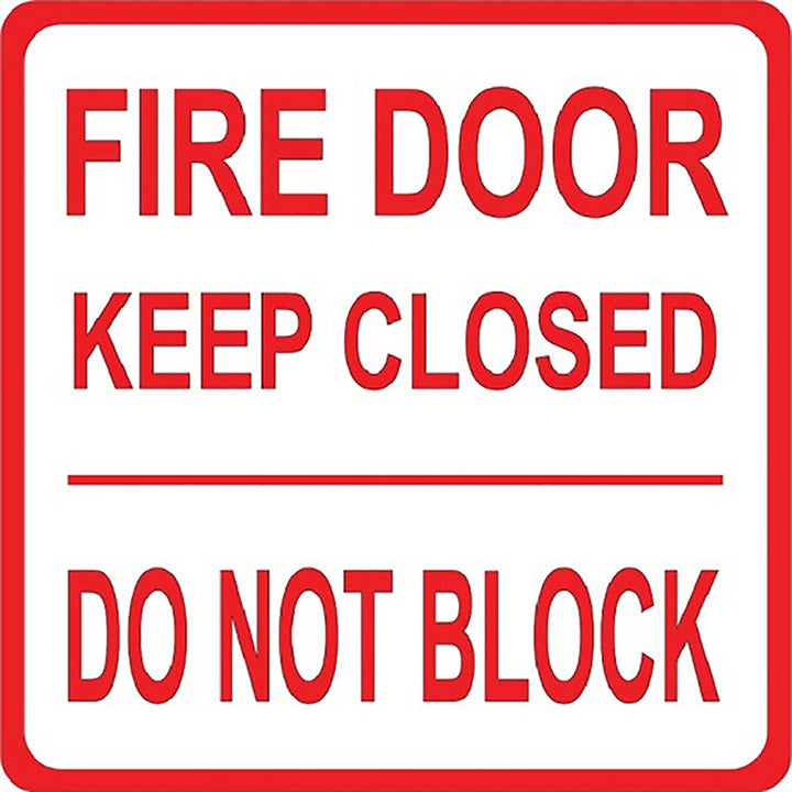 Photoluminescent "FIRE DOOR KEEP CLOSED" Sign, 8" x 8"