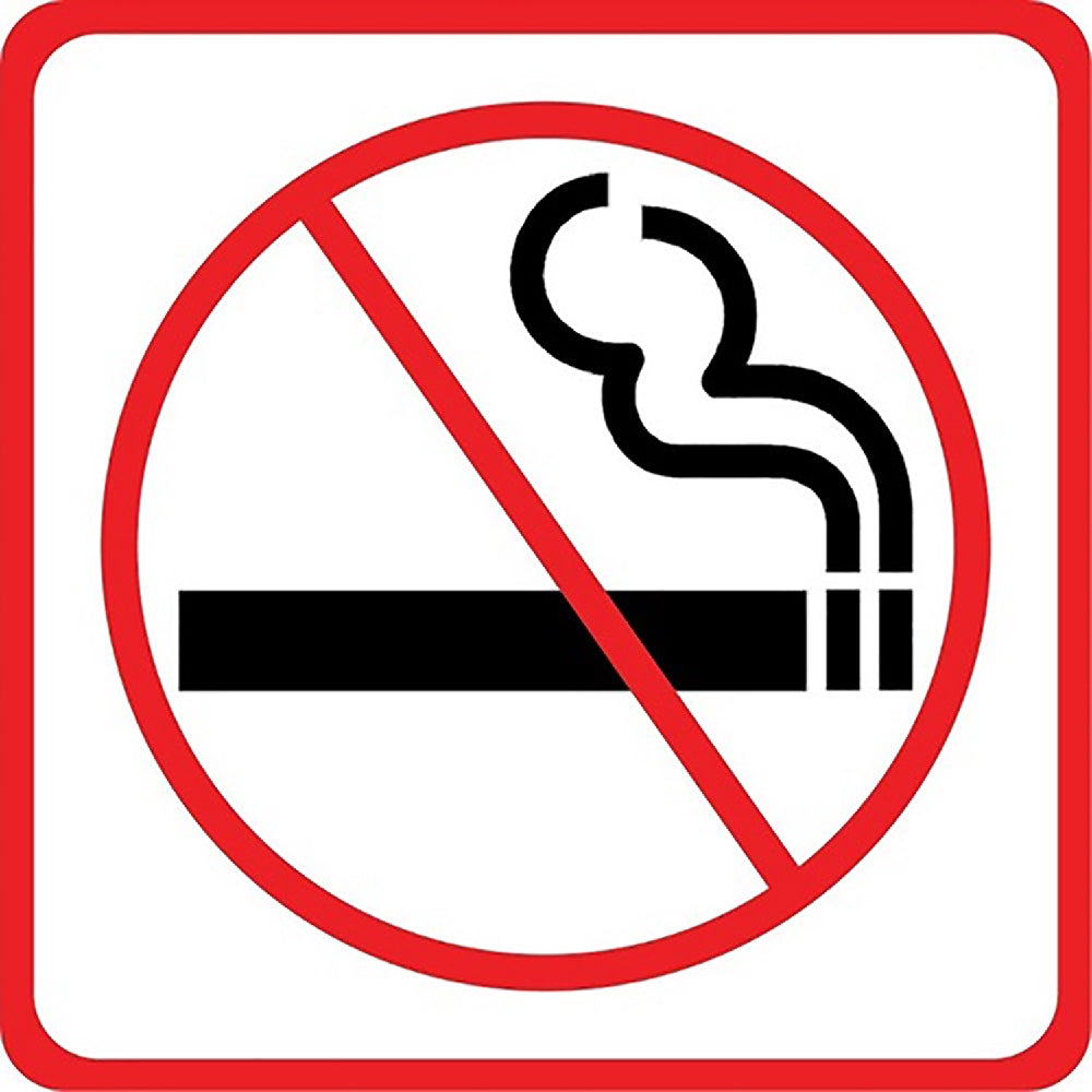 Photoluminescent "NO SMOKING" Sign, 8" x 8"