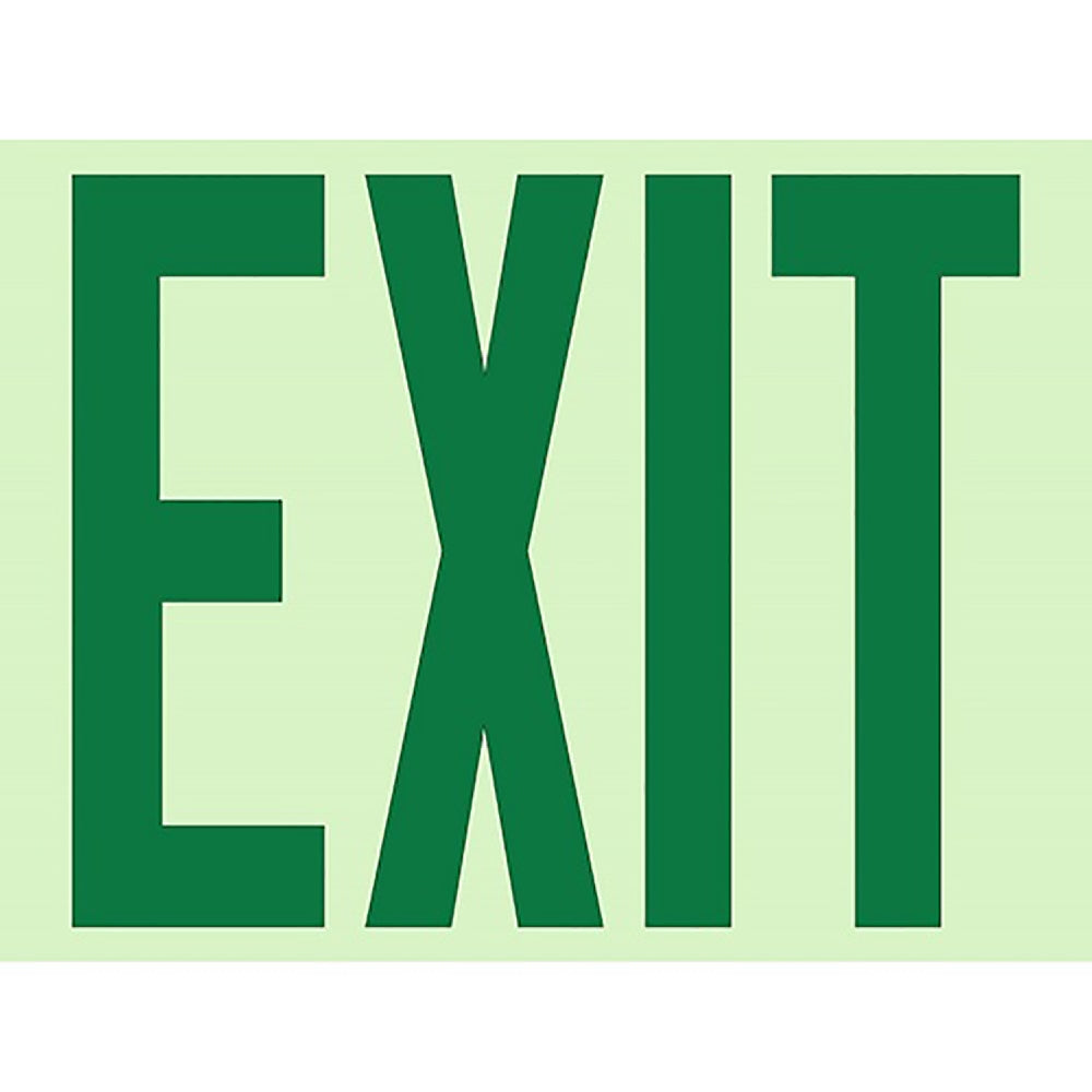 Photoluminescent "EXIT" Sign, 12" x 9"