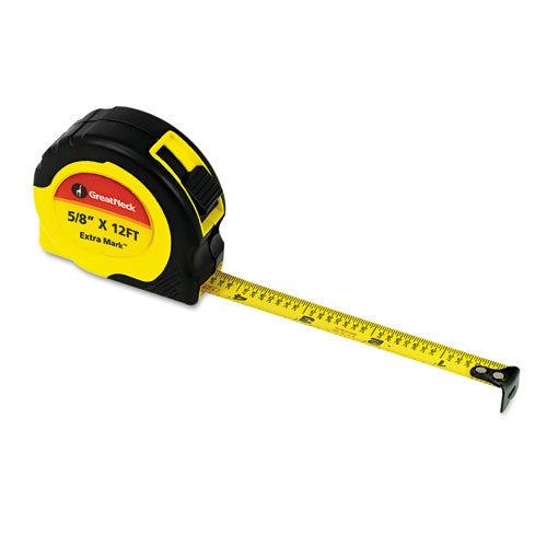 Image of Great Neck® 95007 ExtraMark Power Tape, 0.63" x 12 ft, Steel, Yellow/Black