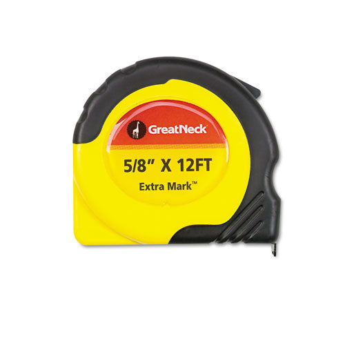 Image of Great Neck® 95007 ExtraMark Power Tape, 0.63" x 12 ft, Steel, Yellow/Black