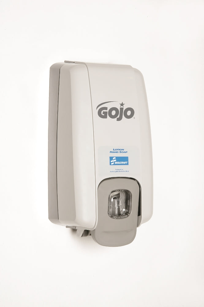 Image of GOJO® SKILCRAFT® NXT Wall Dispenser, Soap/Shampoo/Sanitizer, Gray, 1000 mL Dispenser Refill, 6/Box