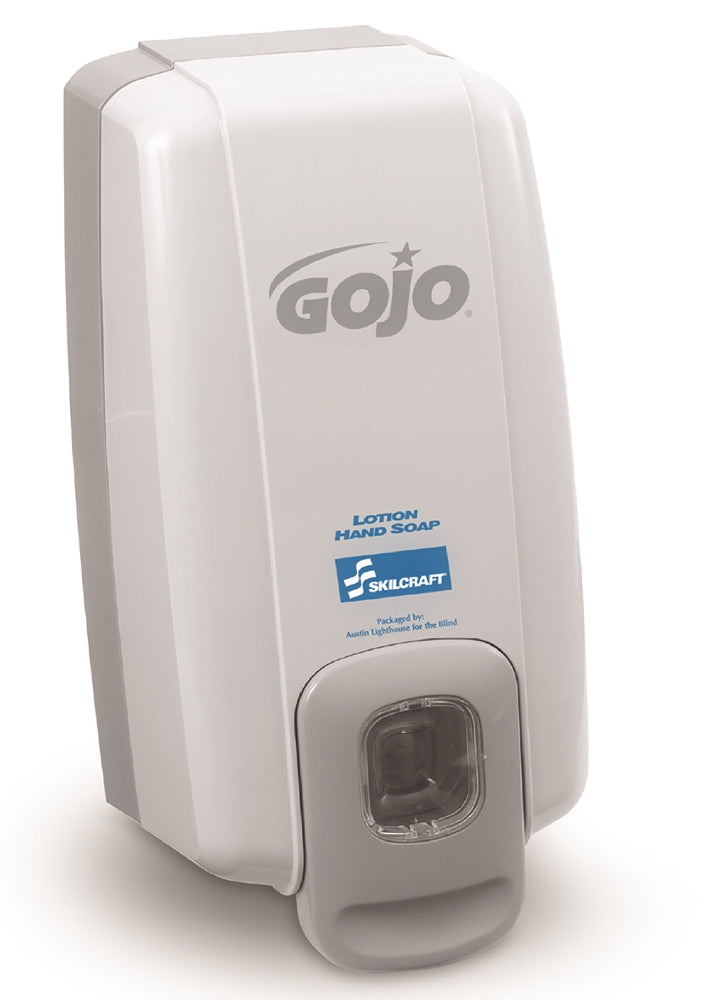 Image of GOJO® SKILCRAFT® NXT Wall Dispenser, Soap/Shampoo/Sanitizer, Gray, 1000 mL Dispenser Refill